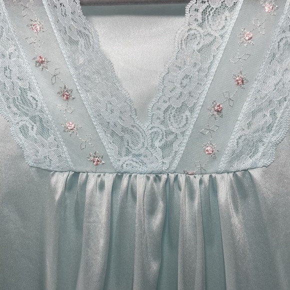 Gilead Other - Vintage Gilead Nightgown Mint Nylon Lace Trim USA Made Medium 70s 80s